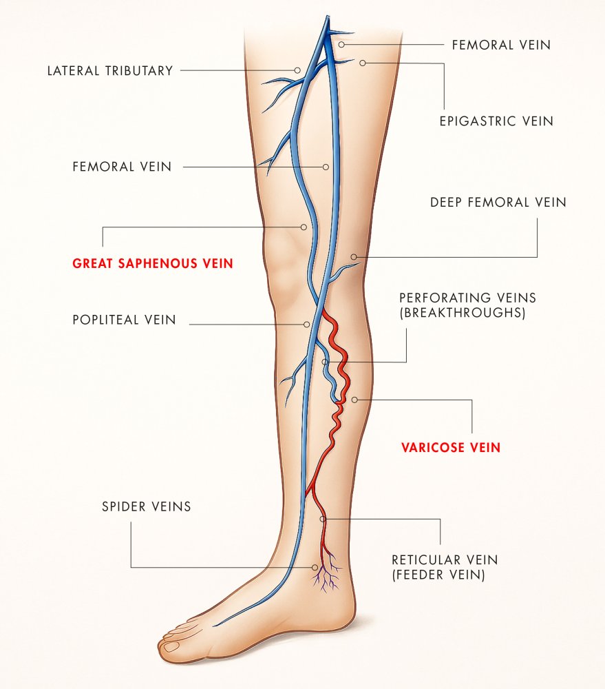 Leg veins anatomy
